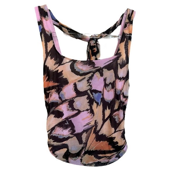 Free People Avenue Tank Top in Blue Combo Butterfly Wing Abstract Print - Picture 5 of 7